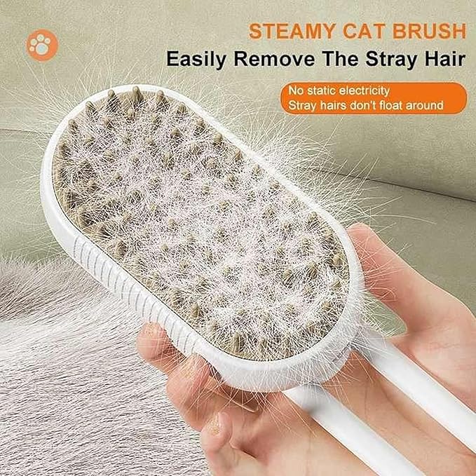 Steam Brush for Dog Cat 3 in 1 Water Brush for Dogs Electric Multifunctional Water USB Rechargeable Steamy Brush for Pets