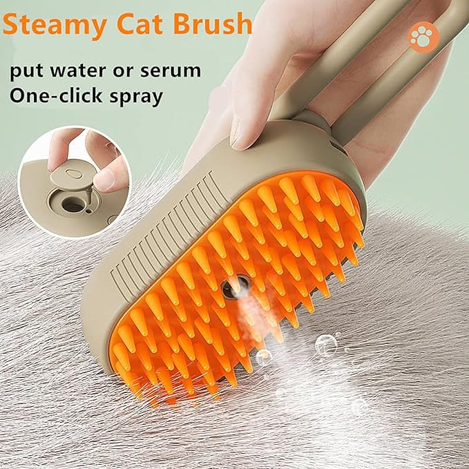 Steam Brush for Dog Cat 3 in 1 Water Brush for Dogs Electric Multifunctional Water USB Rechargeable Steamy Brush for Pets