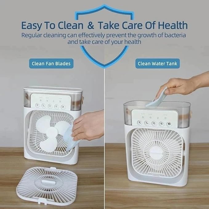 Arctic Mini Air Cooler – Portable AC Fan with 7-Color LED, 3 Speeds, Mist Cooling & Timer | Perfect for Room, Office & Travel