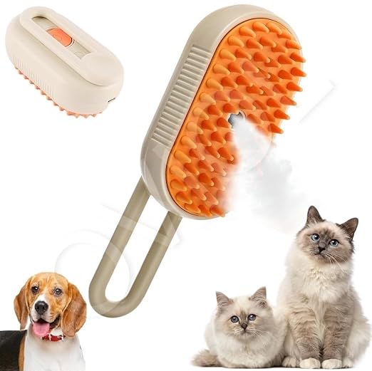Steam Brush for Dog Cat 3 in 1 Water Brush for Dogs Electric Multifunctional Water USB Rechargeable Steamy Brush for Pets